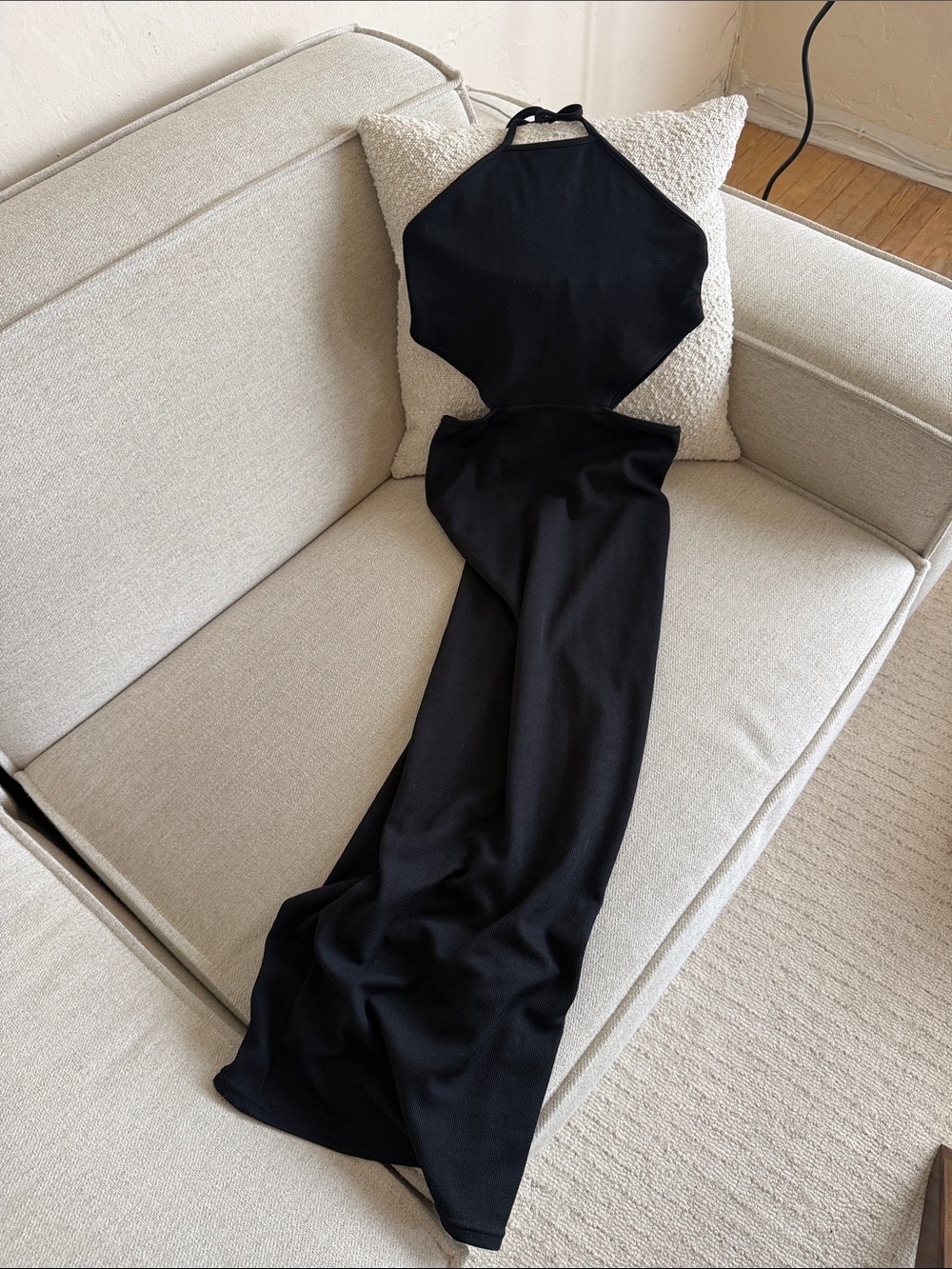 Black Sexy Halter Cut-Out Maxi Dress - Elegant Evening Style